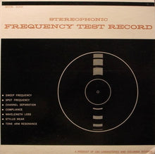 CBS Laboratories : Stereophonic Frequency Test Record (Issue 1) (LP,Stereo)