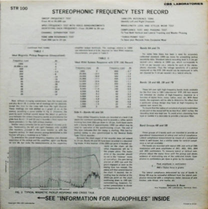 CBS Laboratories : Stereophonic Frequency Test Record (Issue 1) (LP,Stereo)