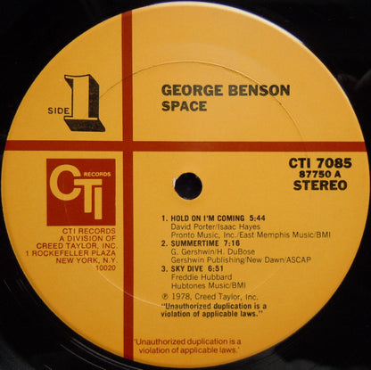 George Benson : Space (LP,Album)