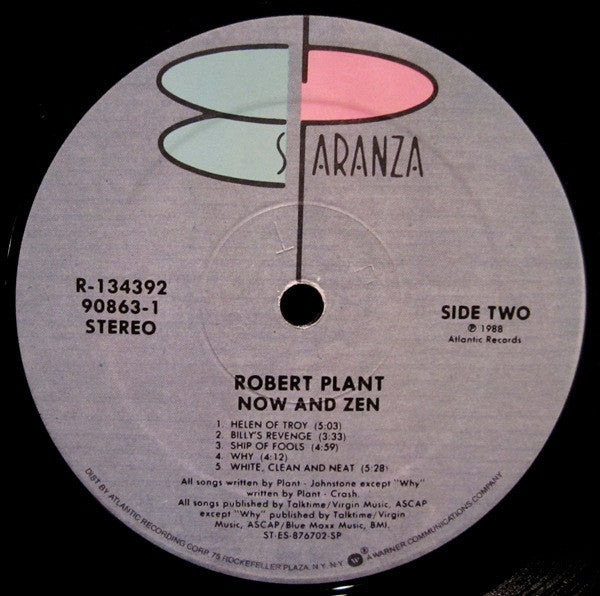 Robert Plant : Now And Zen (LP,Album,Club Edition)