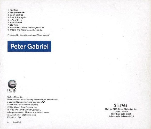 Peter Gabriel : So (Album,Club Edition,Reissue)