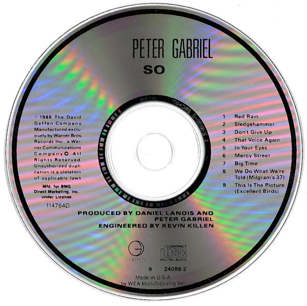 Peter Gabriel : So (Album,Club Edition,Reissue)