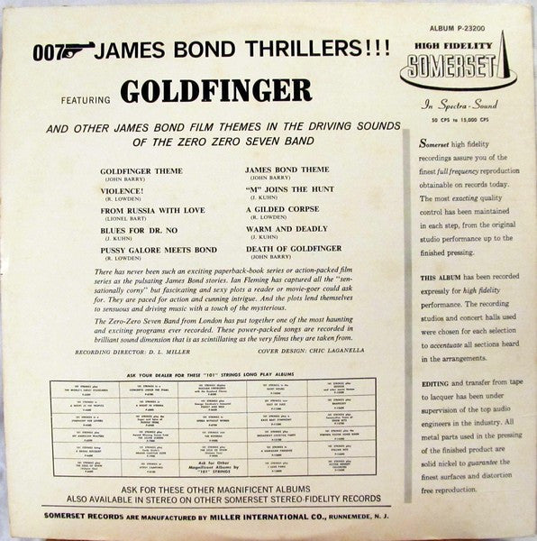 Zero Zero Seven Band, The : James Bond Thrillers!! (LP,Album,Mono)