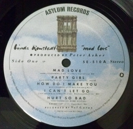 Linda Ronstadt : Mad Love (LP,Album,Stereo)