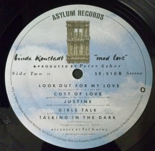 Linda Ronstadt : Mad Love (LP,Album,Stereo)