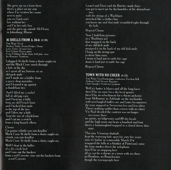 Tom Waits : Swordfishtrombones (Album,Reissue)