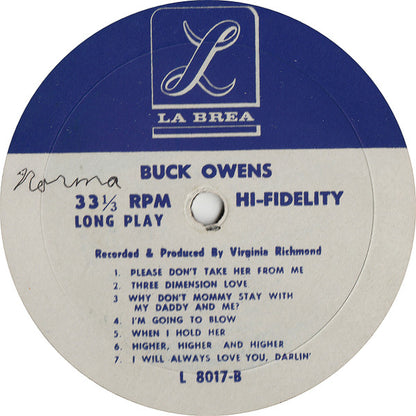 Buck Owens : Buck Owens (LP,Album,Mono)
