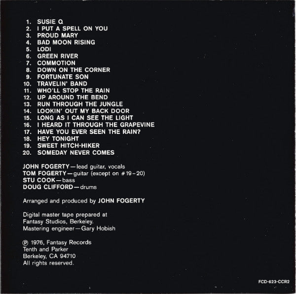 Creedence Clearwater Revival Featuring John Fogerty : Chronicle (The 20 Greatest Hits) (Compilation,Club Edition)