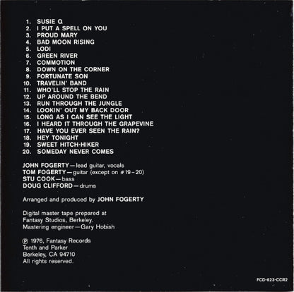 Creedence Clearwater Revival Featuring John Fogerty : Chronicle (The 20 Greatest Hits) (Compilation,Club Edition)