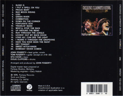 Creedence Clearwater Revival Featuring John Fogerty : Chronicle (The 20 Greatest Hits) (Compilation,Club Edition)