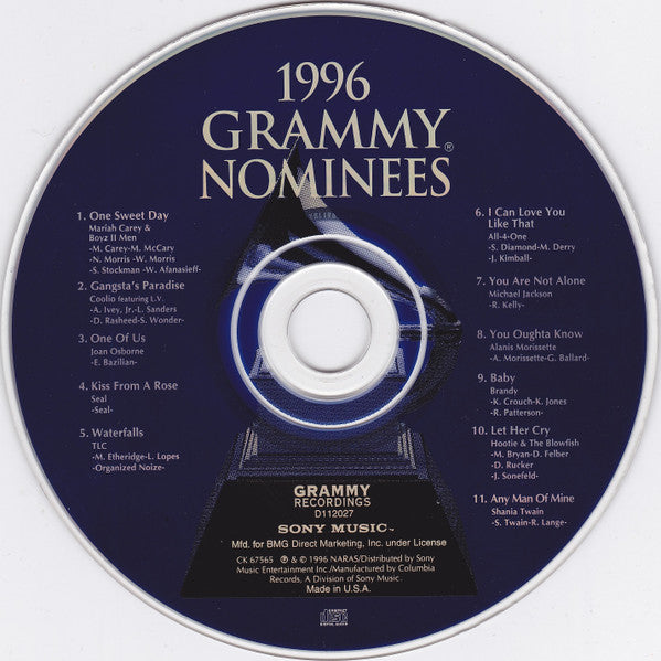Various : 1996 Grammy Nominees (Compilation,Club Edition)