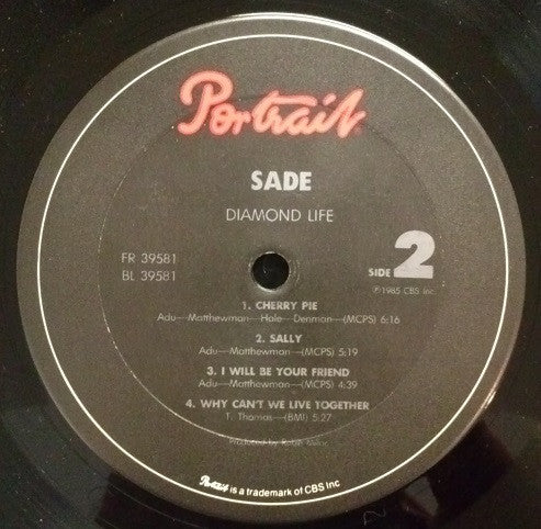 Sade : Diamond Life (LP,Album,Repress)