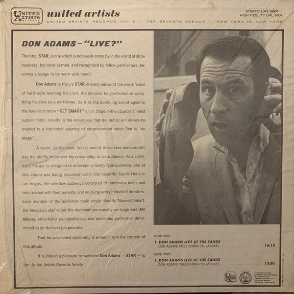 Don Adams (2) : Live? (LP,Mono)