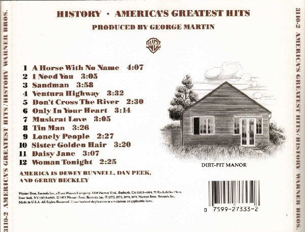 America (2) : History • America's Greatest Hits (Compilation,Reissue)