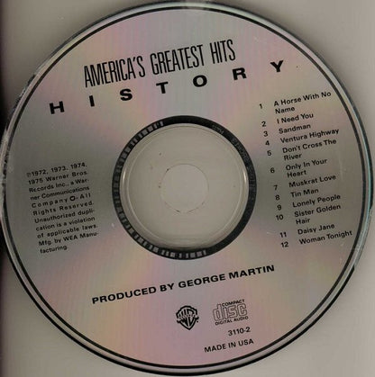 America (2) : History • America's Greatest Hits (Compilation,Reissue)