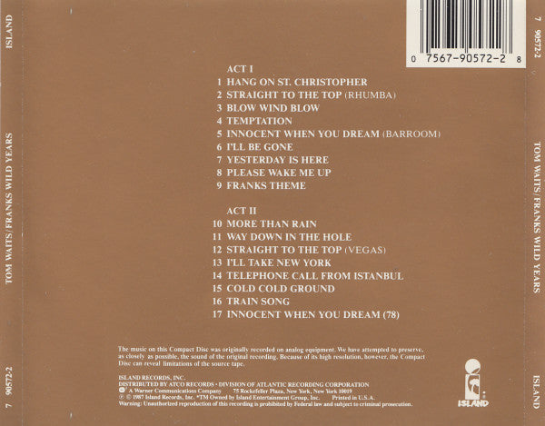 Tom Waits : Franks Wild Years (Album)