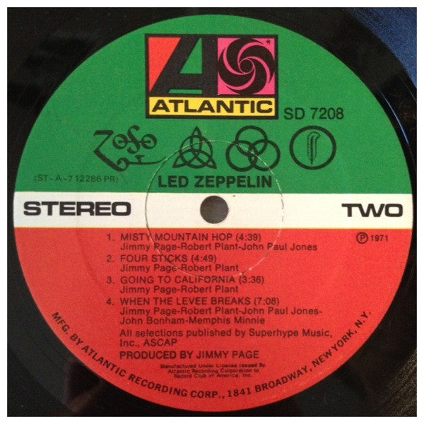 Led Zeppelin : Untitled (LP,Album,Club Edition)