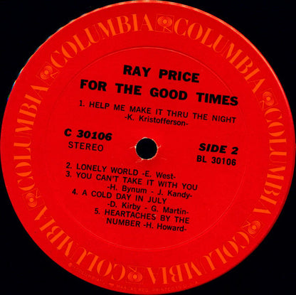 Ray Price : For The Good Times (LP,Album,Stereo)