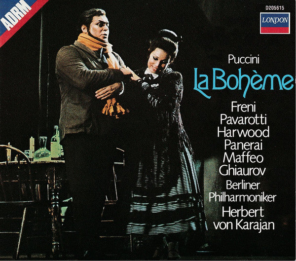 Giacomo Puccini, Mirella Freni, Luciano Pavarotti, Elizabeth Harwood, Rolando Panerai, Gianni Maffeo, Nicolai Ghiaurov, Berliner Philharmoniker, Herbert von Karajan : La Bohème (Album,Club Edition,Remastered,Stereo)
