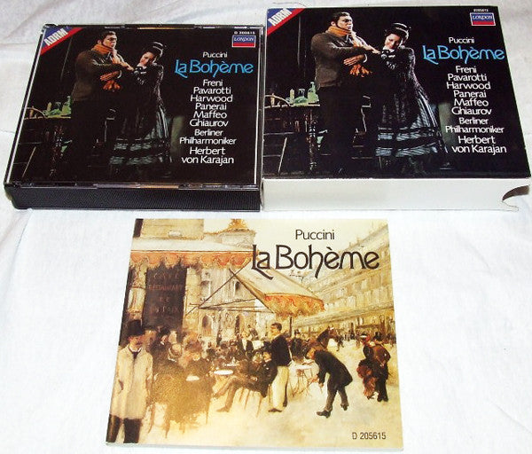 Giacomo Puccini, Mirella Freni, Luciano Pavarotti, Elizabeth Harwood, Rolando Panerai, Gianni Maffeo, Nicolai Ghiaurov, Berliner Philharmoniker, Herbert von Karajan : La Bohème (Album,Club Edition,Remastered,Stereo)