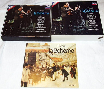 Giacomo Puccini, Mirella Freni, Luciano Pavarotti, Elizabeth Harwood, Rolando Panerai, Gianni Maffeo, Nicolai Ghiaurov, Berliner Philharmoniker, Herbert von Karajan : La Bohème (Album,Club Edition,Remastered,Stereo)