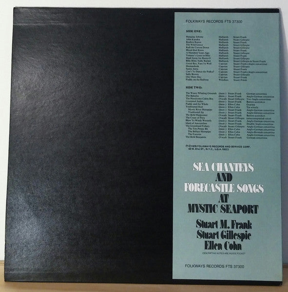 Stuart M. Frank, Stuart Gillespie & Ellen Cohn : Sea Chanteys And Forecastle Songs At Mystic Seaport (LP,Album)