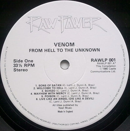 Venom (8) : From Hell To The Unknown... (LP,Compilation,Stereo)