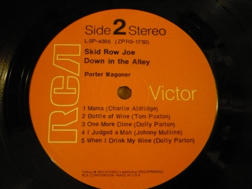 Porter Wagoner : Skid Row Joe Down In The Alley (LP)