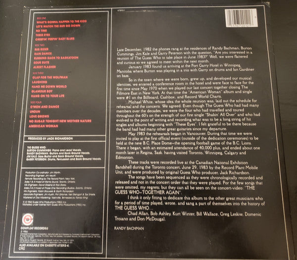 Guess Who, The : The Best Of The Guess Who-Live! (LP,Album,Club Edition)