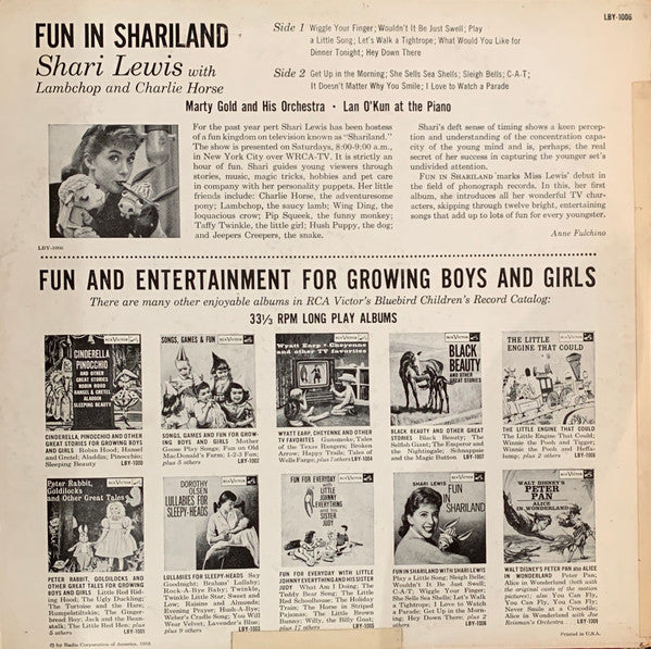 Shari Lewis : Fun In Shariland (LP,Album,Mono)
