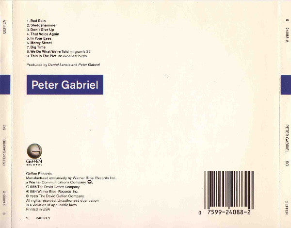 Peter Gabriel : So (Album)