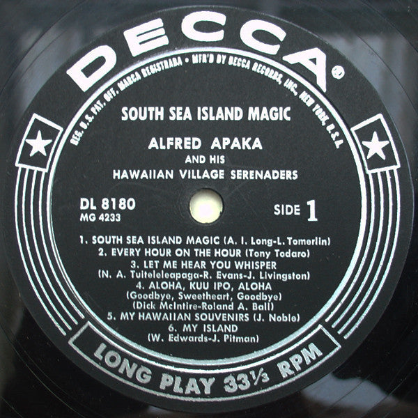 Alfred Apaka And His Hawaiian Village Serenaders, The : South Sea Island Magic (LP)