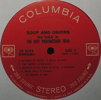 Roy Meriwether Trio, The : Soup & Onions / Soul Cookin' By (LP,Album,Stereo)