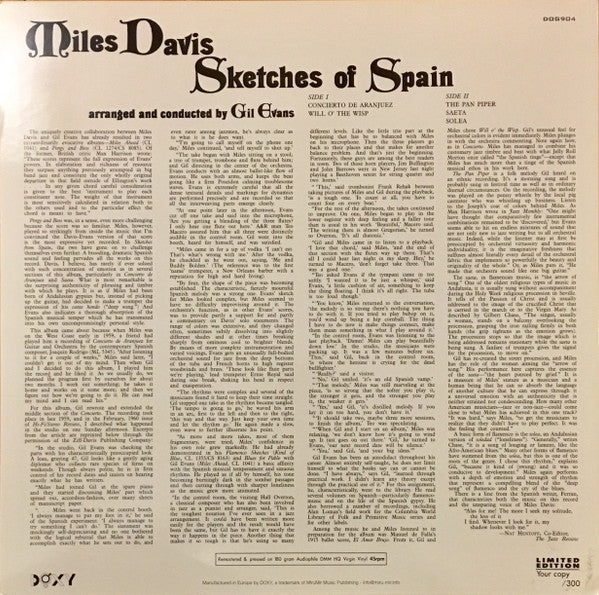 Miles Davis : Sketches Of Spain (LP,Album,Limited Edition,Numbered,Reissue,Remastered,Stereo)