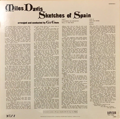 Miles Davis : Sketches Of Spain (LP,Album,Limited Edition,Numbered,Reissue,Remastered,Stereo)