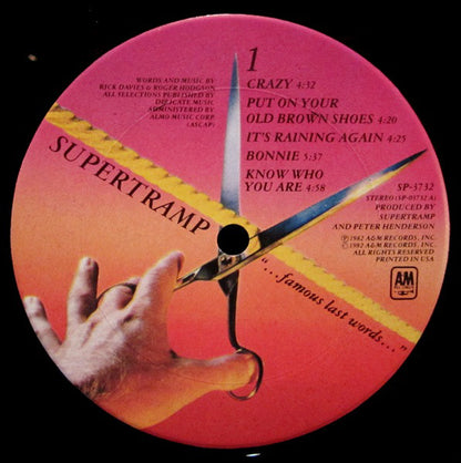 Supertramp : "...Famous Last Words..." (LP,Album,Club Edition)