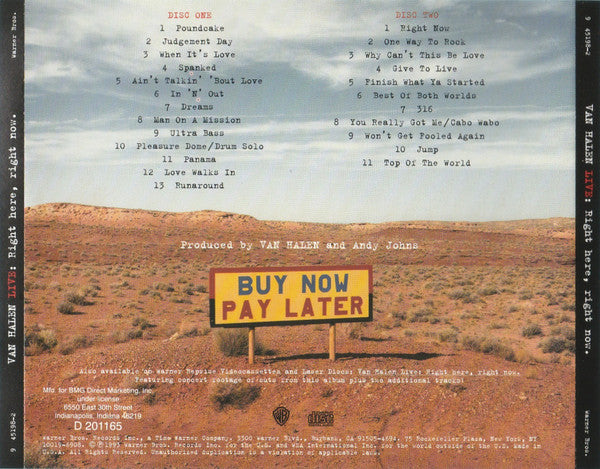 Van Halen : Live: Right Here, Right Now. (Album,Club Edition,Reissue)