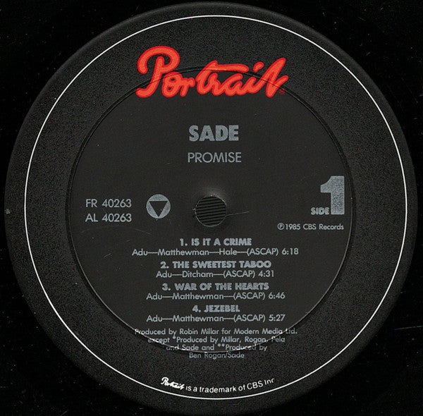 Sade : Promise (LP,Album,Repress,Stereo)
