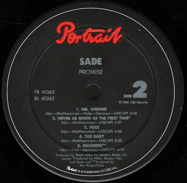 Sade : Promise (LP,Album,Repress,Stereo)