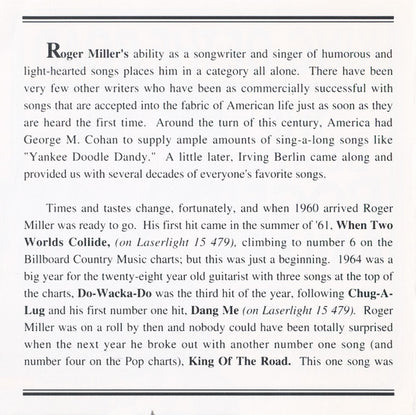 Roger Miller : King Of The Road: The Best Of Roger Miller (Stereo,Compilation)