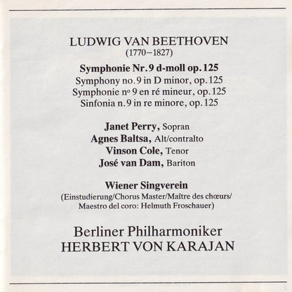 Ludwig Van Beethoven - Herbert Von Karajan - Berliner Philharmoniker : Symphonie No. 9 (Album)