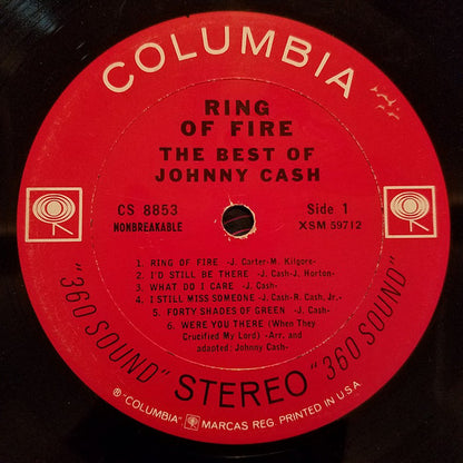 Johnny Cash : Ring Of Fire - The Best Of Johnny Cash (LP,Compilation,Stereo)