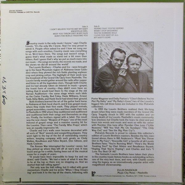 Louvin Brothers, The : I Don't Believe You've Met My Baby (LP,Compilation,Reissue)
