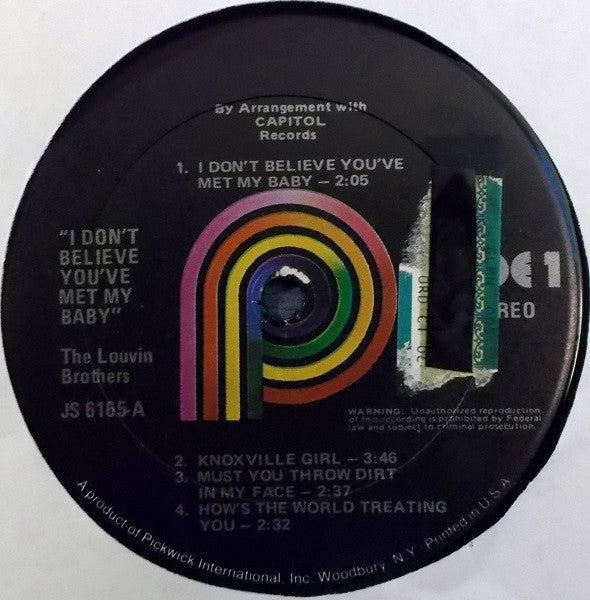 Louvin Brothers, The : I Don't Believe You've Met My Baby (LP,Compilation,Reissue)