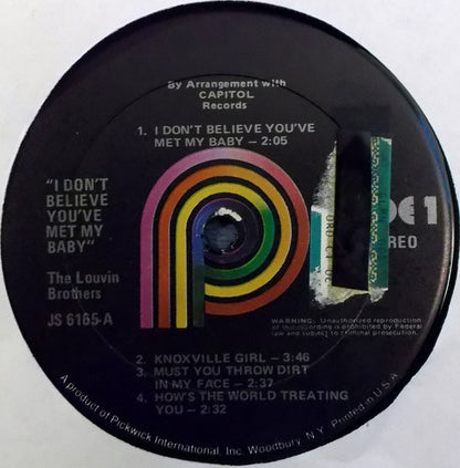 Louvin Brothers, The : I Don't Believe You've Met My Baby (LP,Compilation,Reissue)