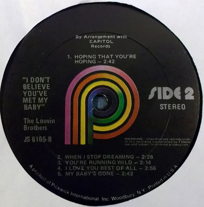 Louvin Brothers, The : I Don't Believe You've Met My Baby (LP,Compilation,Reissue)