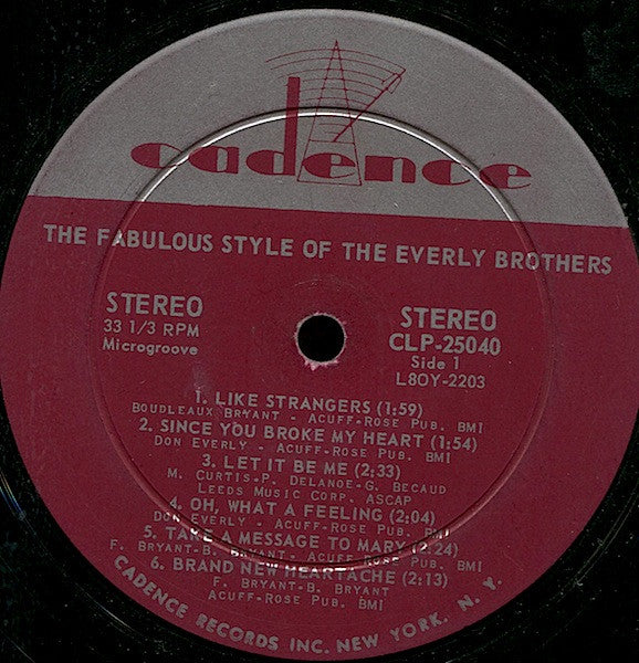 Everly Brothers : The Fabulous Style Of The Everly Brothers (LP,Compilation,Stereo)
