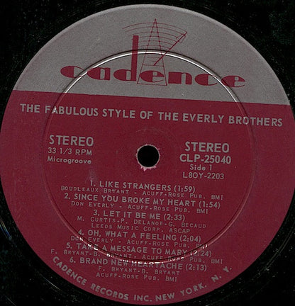 Everly Brothers : The Fabulous Style Of The Everly Brothers (LP,Compilation,Stereo)