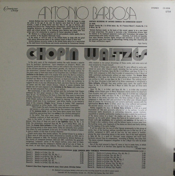Frédéric Chopin - Antonio Barbosa : Chopin Waltzes (Complete) (LP)