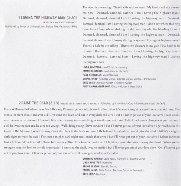 Linda Ronstadt and Emmylou Harris : Western Wall - The Tucson Sessions (Album)